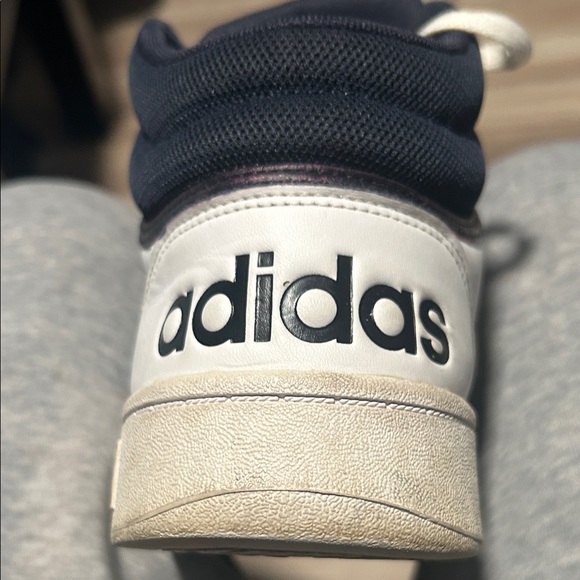 Adidas White and Navy High-Top Sneakers - Picture 6 of 7